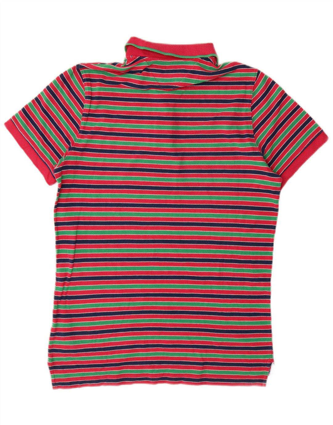 Tommy Hilfiger Mens Slim Fit Polo Shirt Medium Multicoloured Striped Cotton