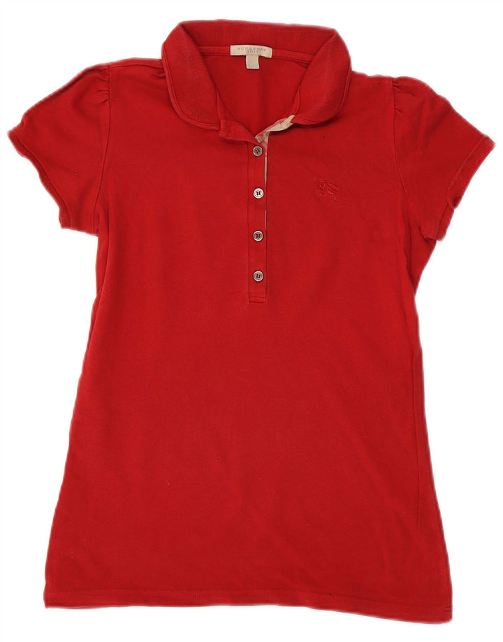 Burberry Womens BRIT Polo Shirt UK 12 Medium Red