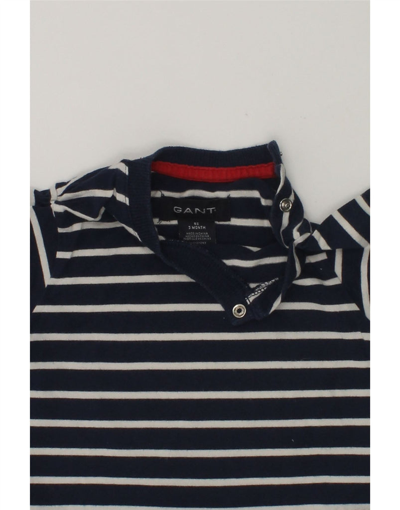 GANT Baby Boys T-Shirt Top 0-3 Months Navy Blue Striped Cotton | Vintage Gant | Thrift | Second-Hand Gant | Used Clothing | Messina Hembry 