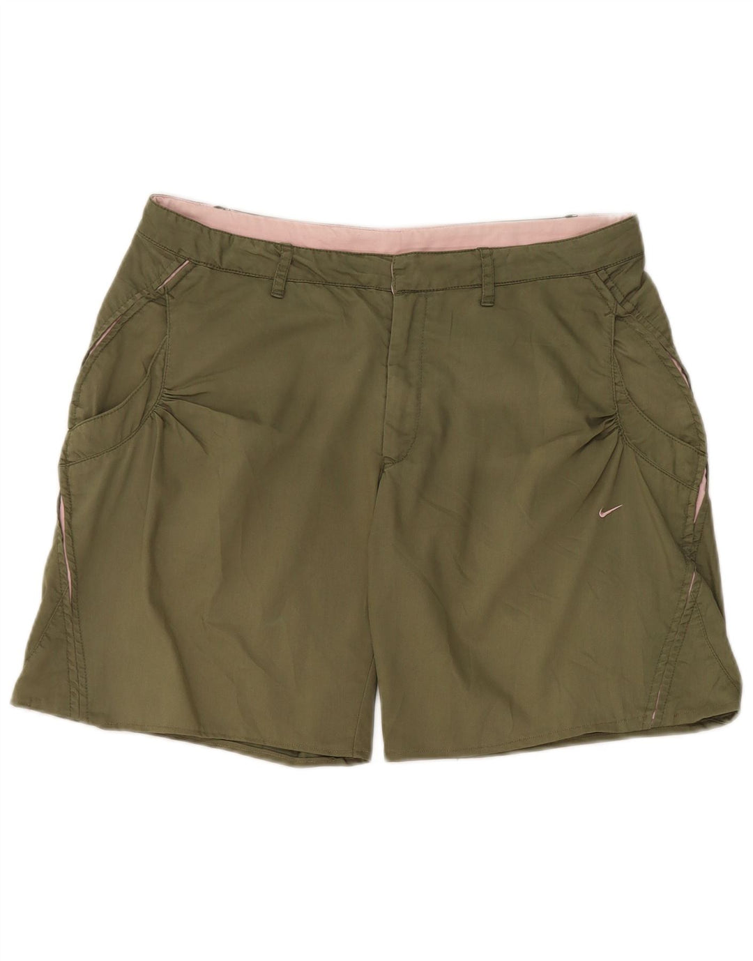 Nike Womens Chino Shorts UK 12 Medium W32  Khaki Cotton