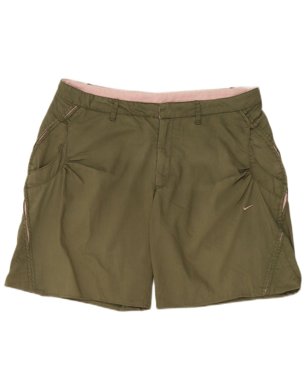 Nike Womens Chino Shorts UK 12 Medium W32  Khaki Cotton