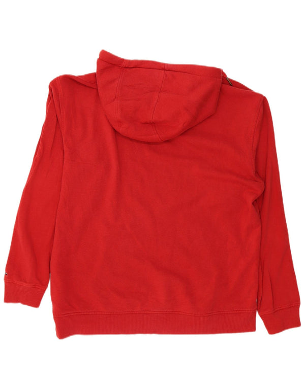 Tommy Hilfiger Mens Graphic Relaxed Fit Hoodie Jumper Large Red Cotton