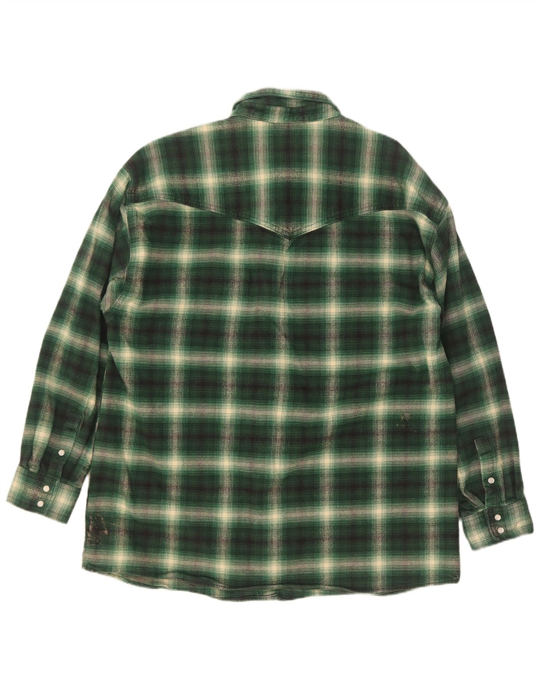 Levi's Womens Flannel Shirt UK 14 Medium Green Check Cotton