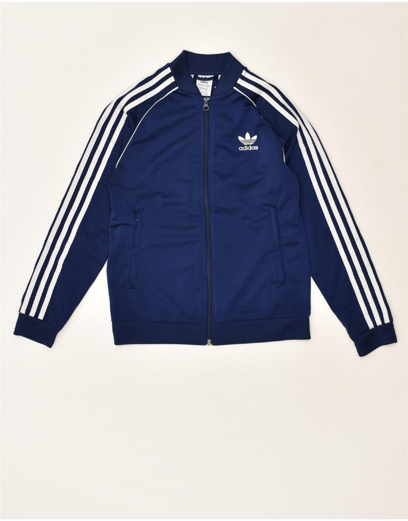 ADIDAS Boys Tracksuit Top Jacket 11-12 Years Navy Blue Polyester | Vintage Adidas | Thrift | Second-Hand Adidas | Used Clothing | Messina Hembry 