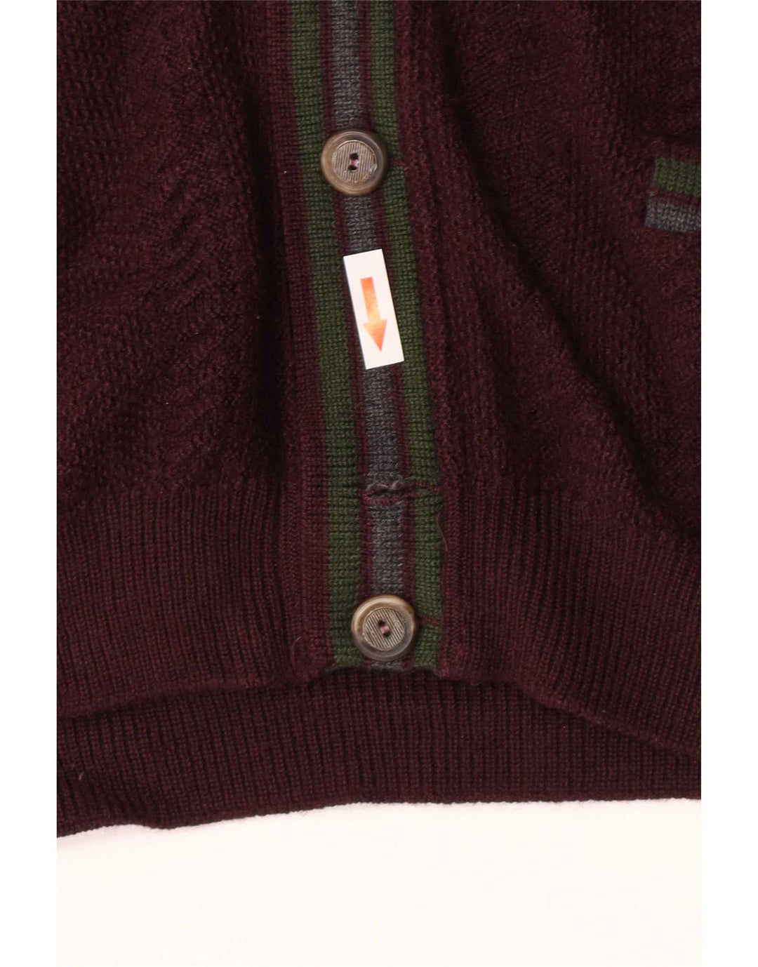 Il Granchio Mens Cardigan Sweater Small Maroon Striped
