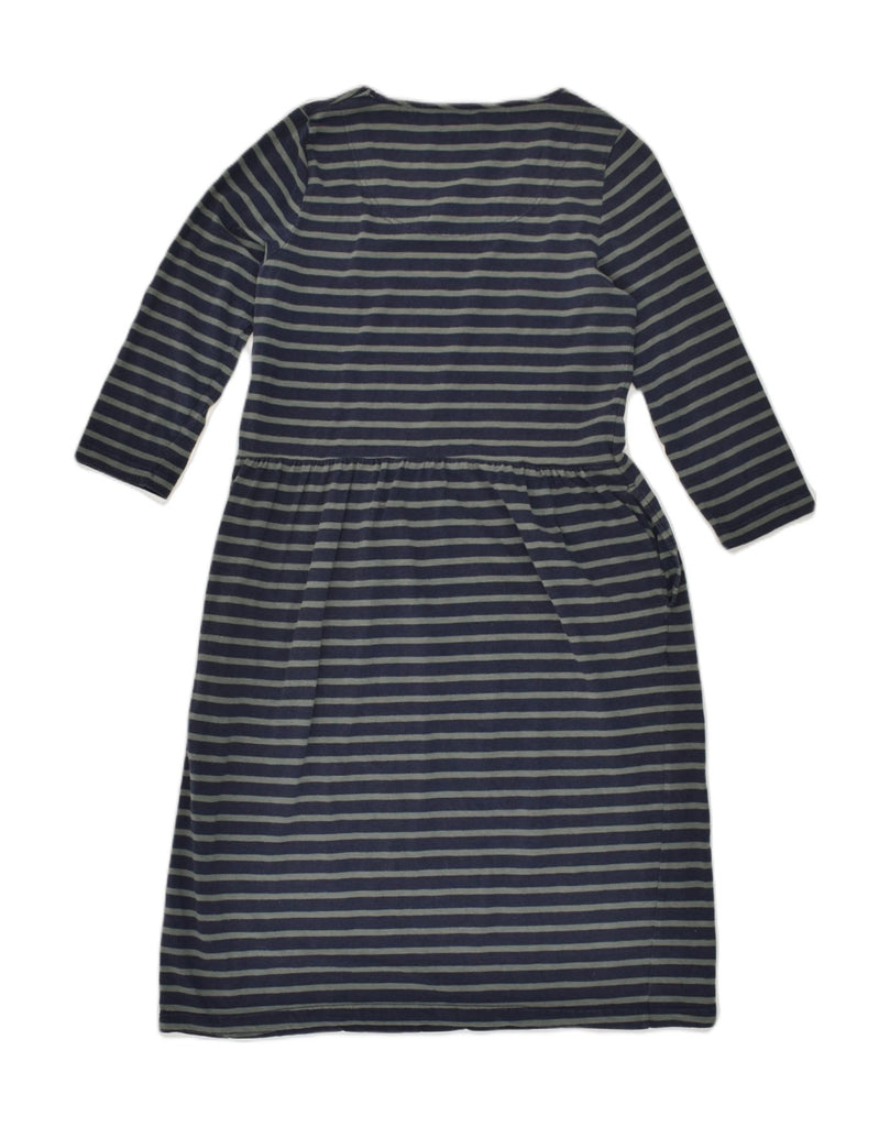 JOULES Womens Long Sleeve Sheath Dress UK 10 Small Navy Blue Striped | Vintage Joules | Thrift | Second-Hand Joules | Used Clothing | Messina Hembry 