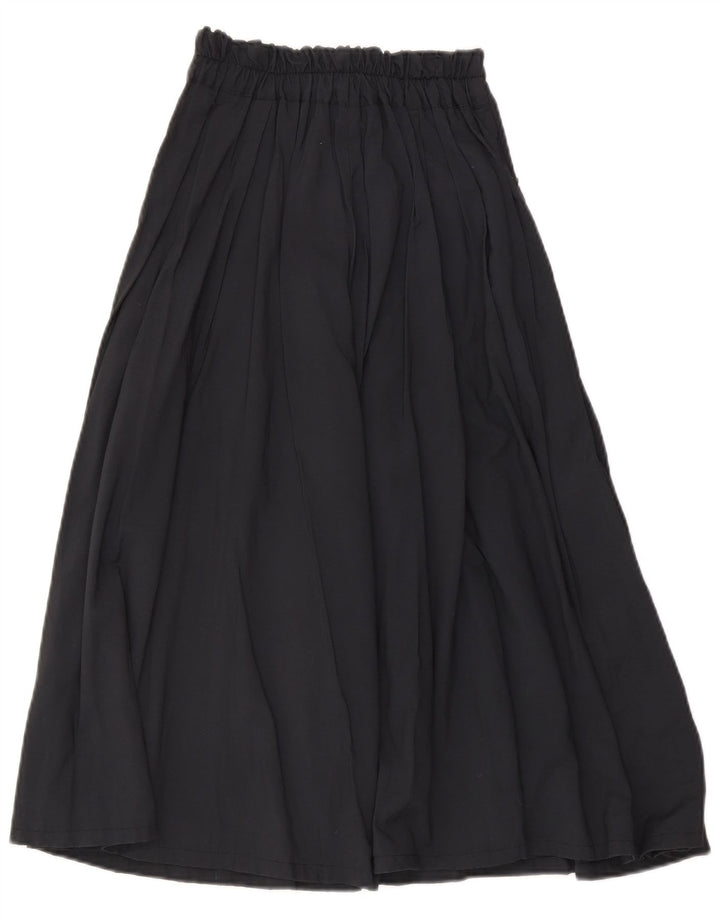 Vintage Womens Pleated Maxi Skirt W30 Medium Navy Blue