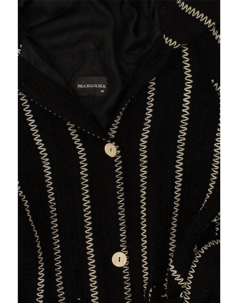 VINTAGE Womens Overcoat IT 44 Medium Black Striped | Vintage Vintage | Thrift | Second-Hand Vintage | Used Clothing | Messina Hembry 
