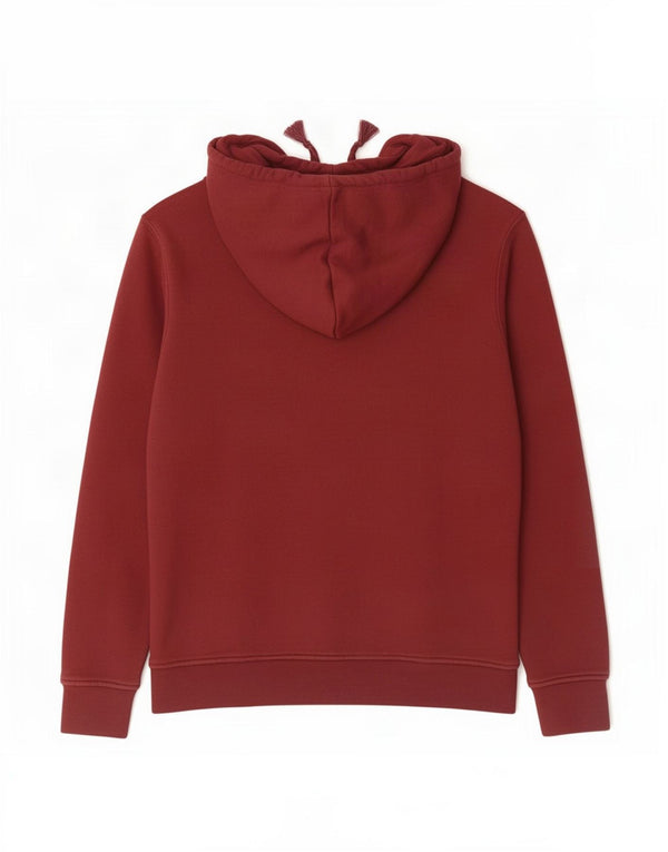 Adidas Womens Hoodie Jumper UK 12 Medium Burgundy Cotton