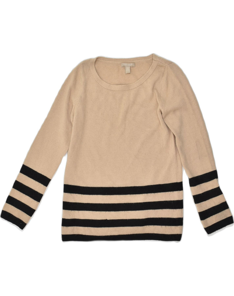 BANANA REPUBLIC Womens Crew Neck Jumper Sweater UK 14 Large Beige Striped | Vintage Banana Republic | Thrift | Second-Hand Banana Republic | Used Clothing | Messina Hembry 