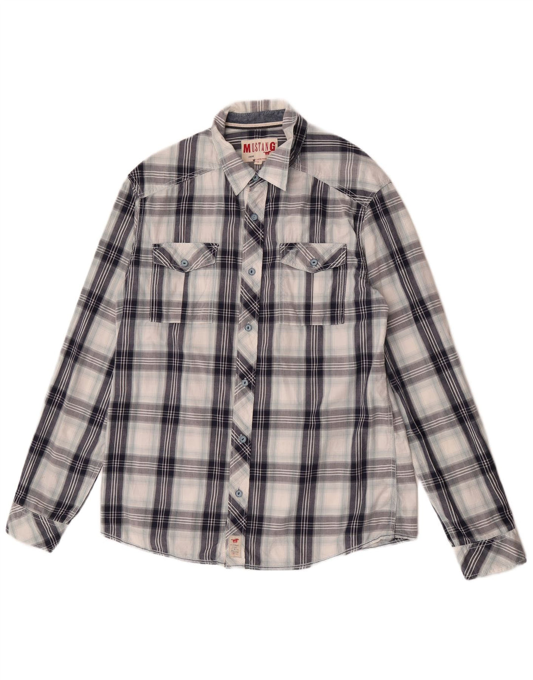 Mustang Mens Shirt Large Multicoloured Check Cotton