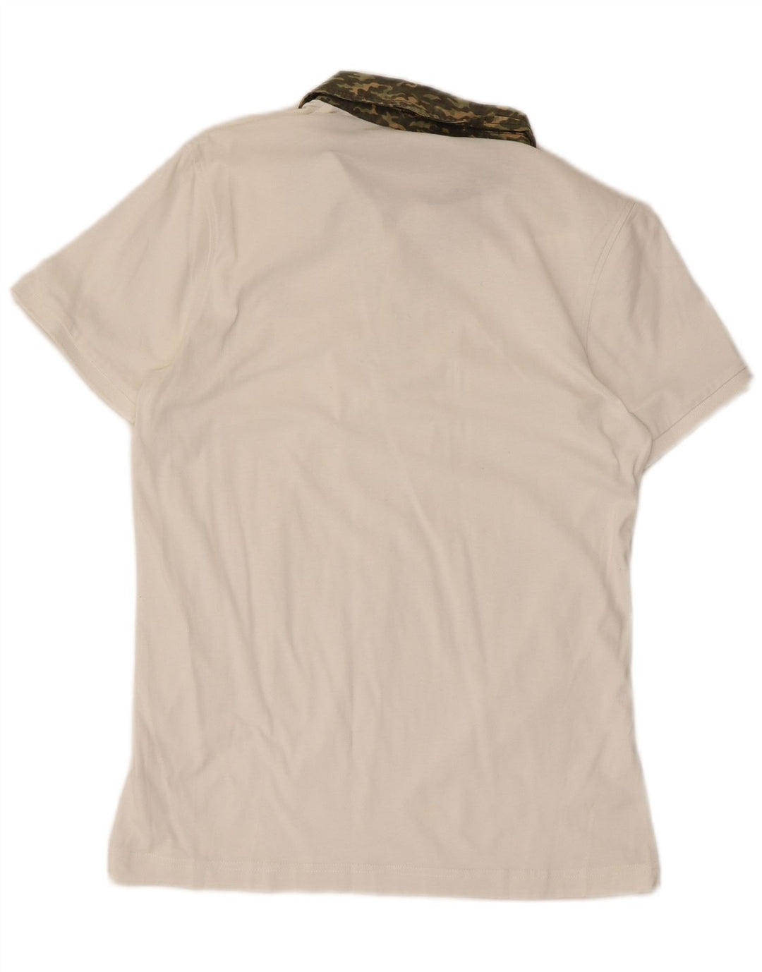 Moncler Mens Slim Fit Polo Shirt Medium White Camouflage