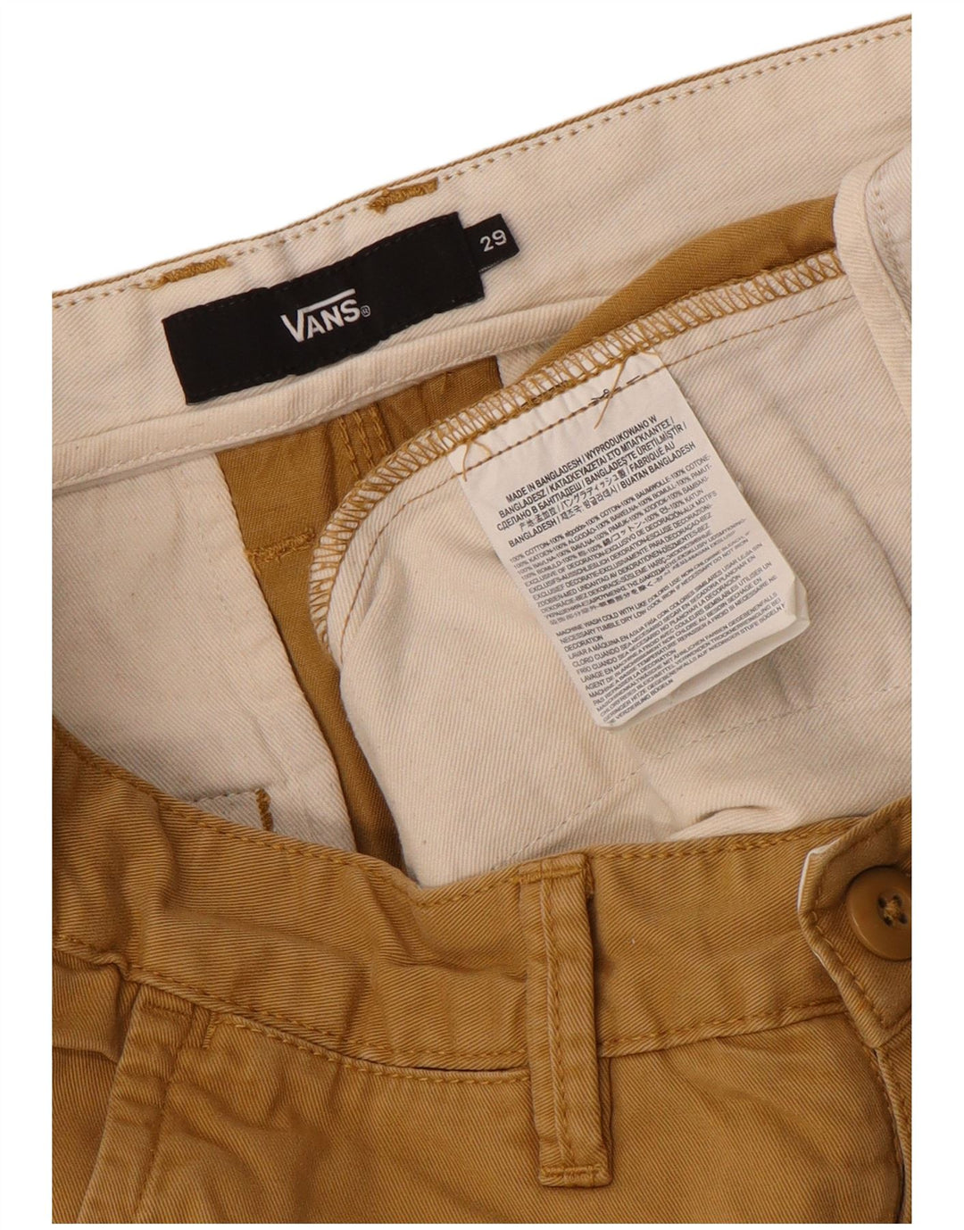 Vans Mens Chino Shorts W29 Small Beige Cotton