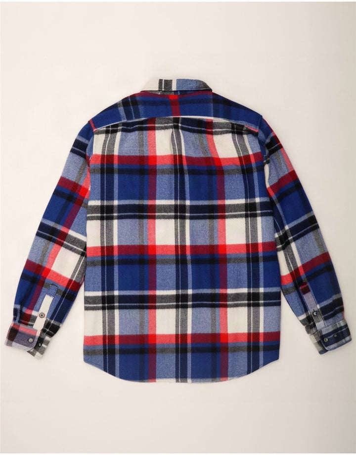 Vintage Mens Flannel Shirt XL Blue Check