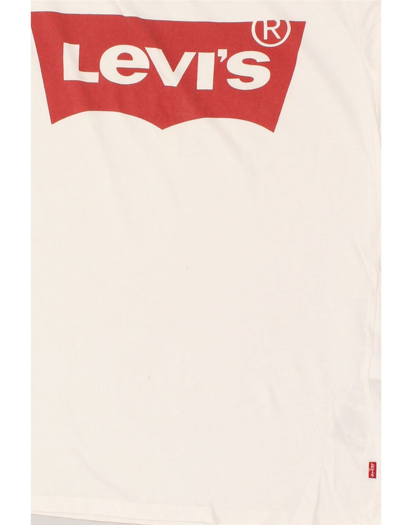 LEVI'S Womens Graphic T-Shirt Top UK 10 Small White Cotton | Vintage Levi's | Thrift | Second-Hand Levi's | Used Clothing | Messina Hembry 