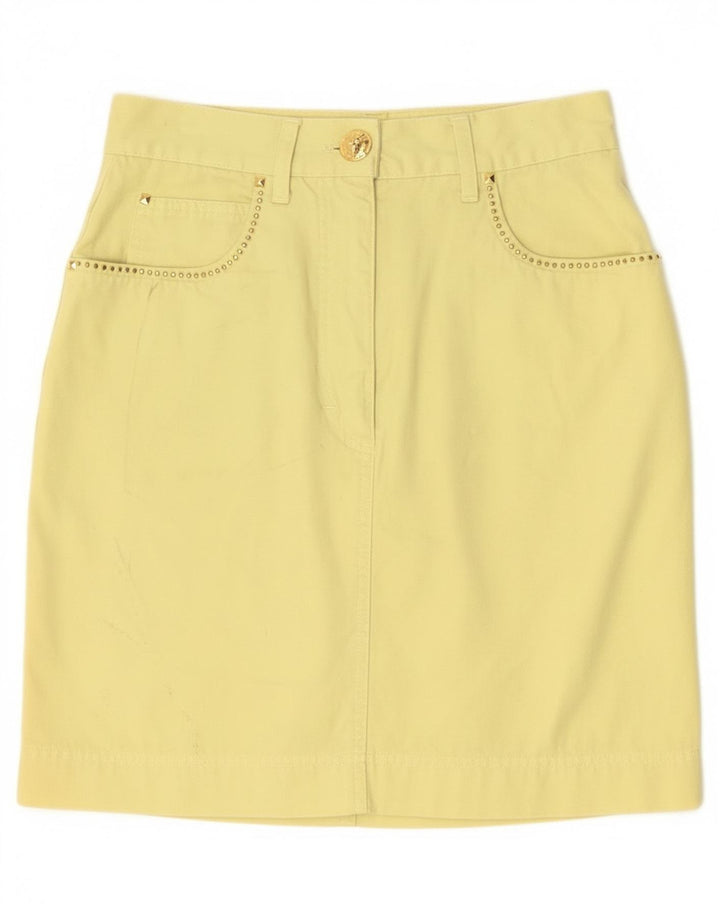 Laurel Womens Mini Skirt EU 38 Medium W28 Yellow Cotton