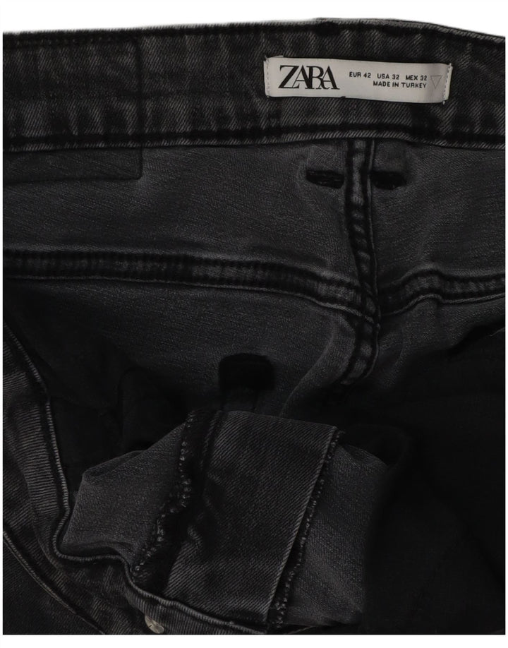 Zara Mens Slim Jeans EU 42 Large W32 L30 Grey Cotton