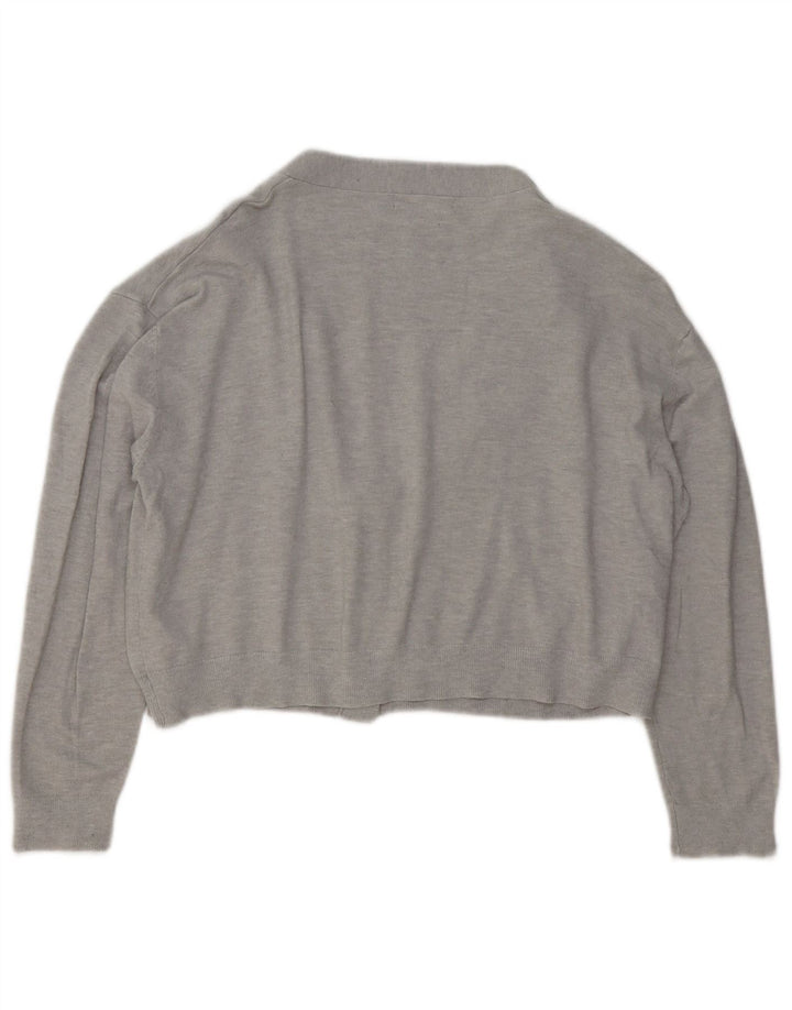 French Connection Womens Crop Oversized Cardigan Sweater UK 10 Small Grey
