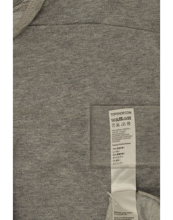 Topshop Womens Oversized Top Long Sleeve UK 12 Medium  Grey Viscose