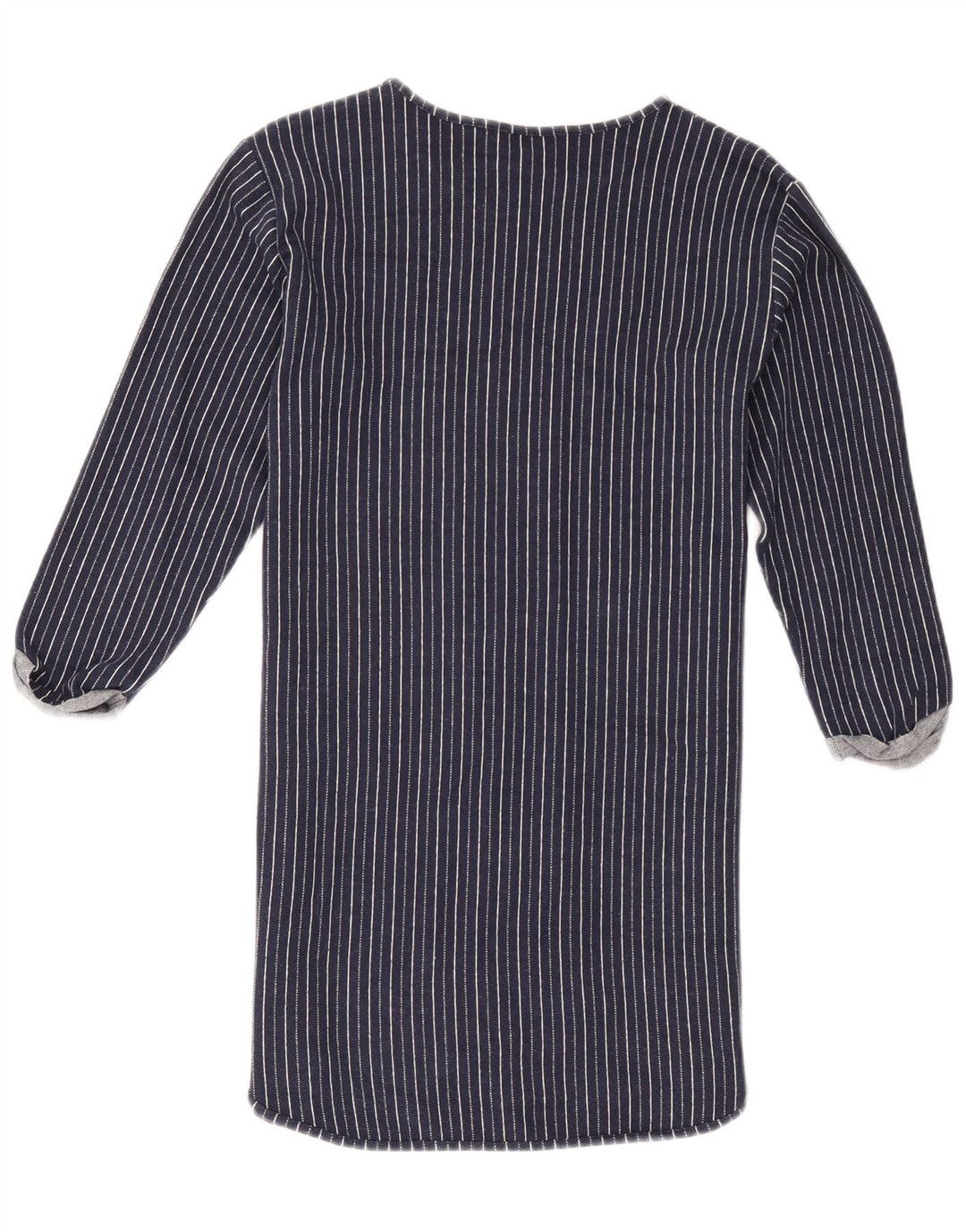 Topshop Womens Shift Dress UK 12 Medium Navy Blue Striped Cotton