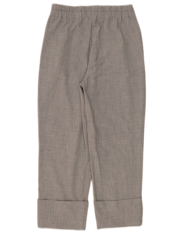 Zara Womens Straight Cropped Trousers Small W26 L24 Grey