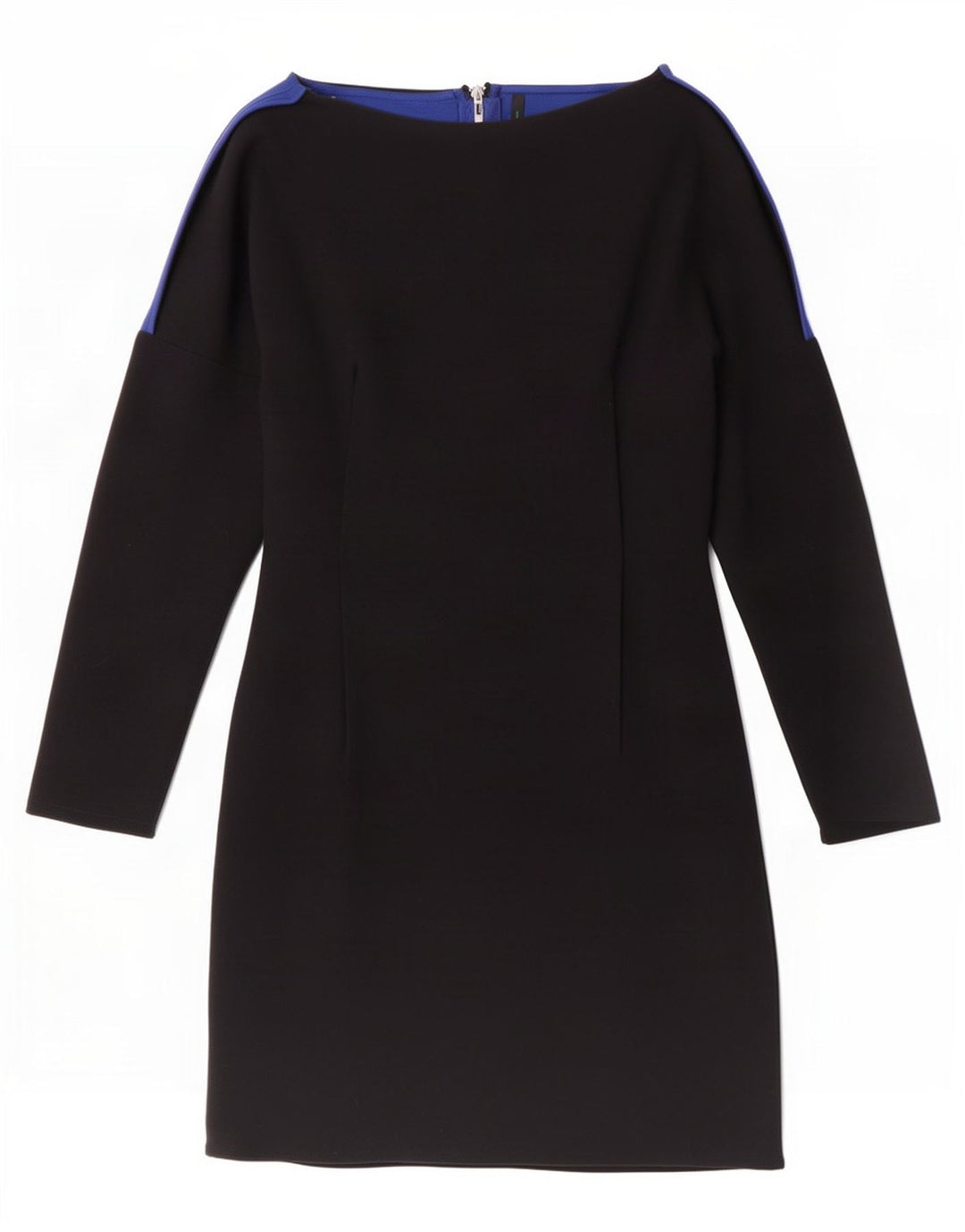 Benetton Womens Long Sleeve Sheath Dress UK 8 Small Black