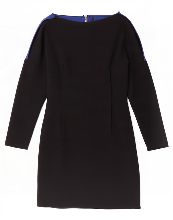 Benetton Womens Long Sleeve Sheath Dress UK 8 Small Black