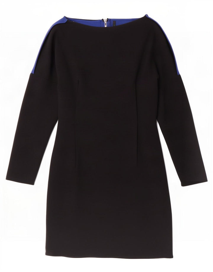 Benetton Womens Long Sleeve Sheath Dress UK 8 Small Black