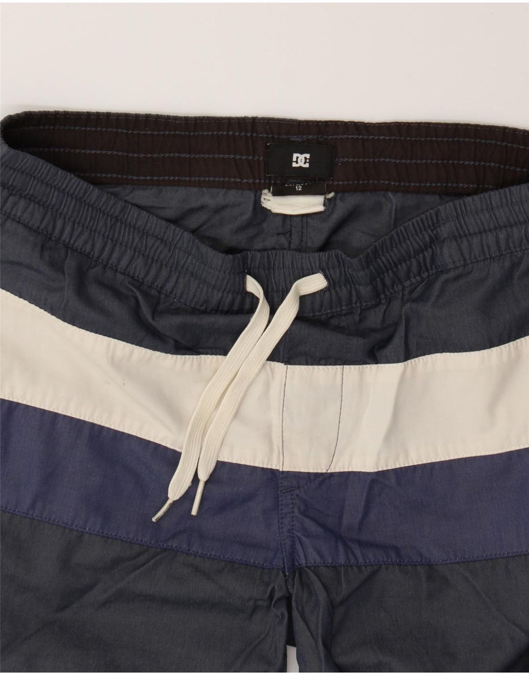 DC Boys Swimming Shorts 11-12 Years  Navy Blue Colourblock Polyester Vintage DC and Second-Hand DC from Messina Hembry 