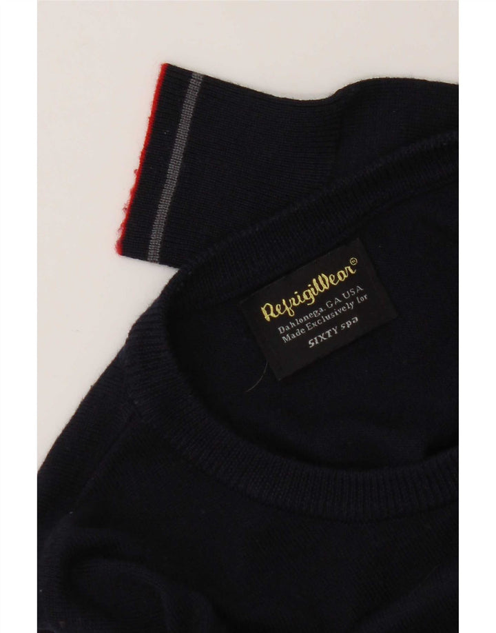Refrigiwear Mens Regular Fit Crew Neck Jumper Sweater Small Navy Blue