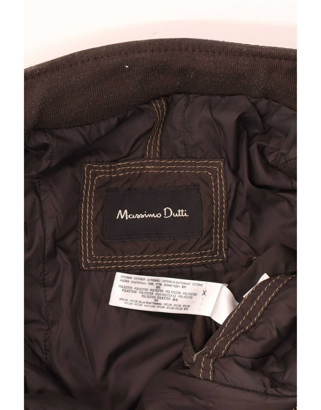 Massimo Dutti Mens Padded Jacket Large Brown Polyester