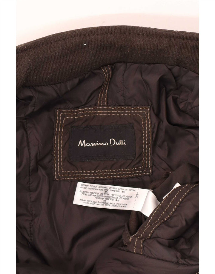 Massimo Dutti Mens Padded Jacket Large Brown Polyester