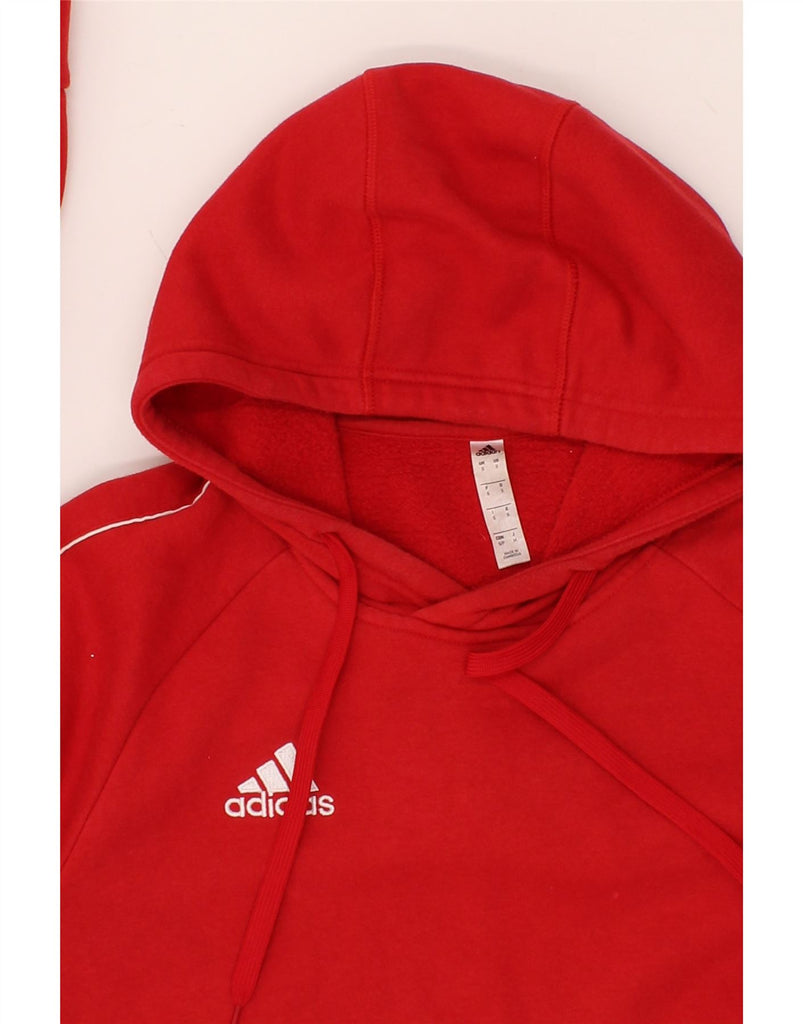 ADIDAS Mens Hoodie Jumper Small Red Cotton Vintage Adidas and Second-Hand Adidas from Messina Hembry 