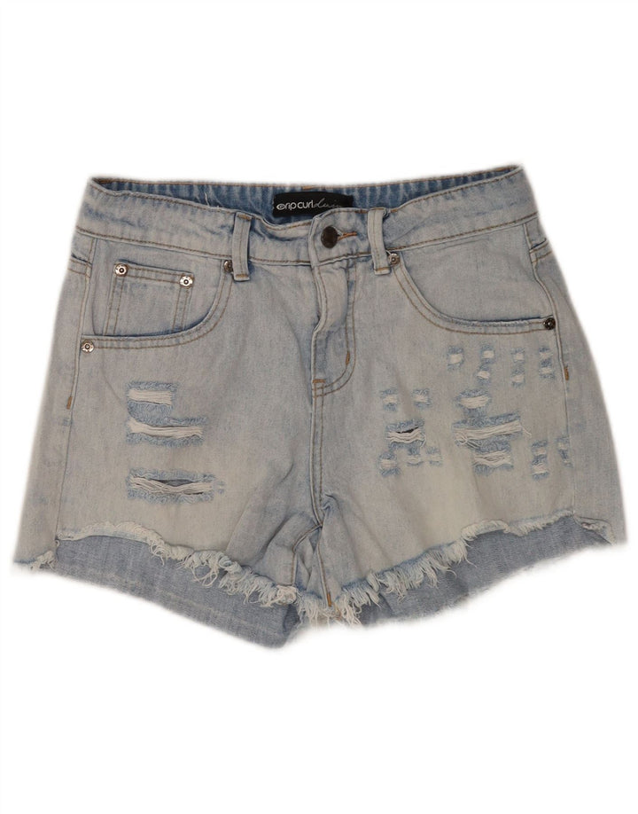 Rip Curl Womens Distressed Denim Shorts W24 XS Blue Cotton
