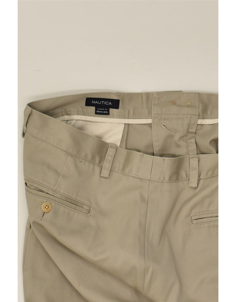 NAUTICA Mens Classic Fit Pegged Cropped Trousers W36 L24 Beige Cotton | Vintage Nautica | Thrift | Second-Hand Nautica | Used Clothing | Messina Hembry 