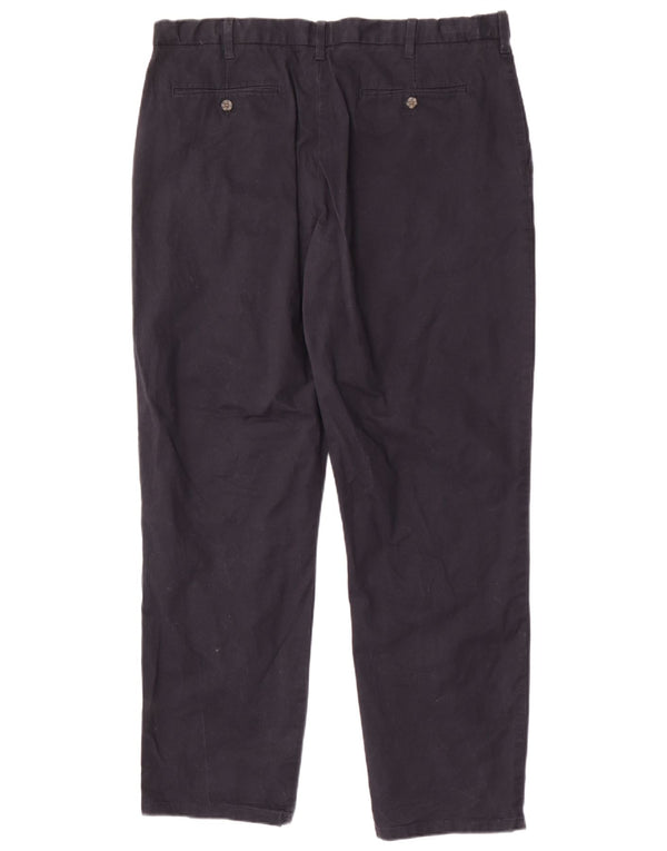 Marks & Spencer Mens Regular Chino Trousers W40 L33 Navy Blue Cotton