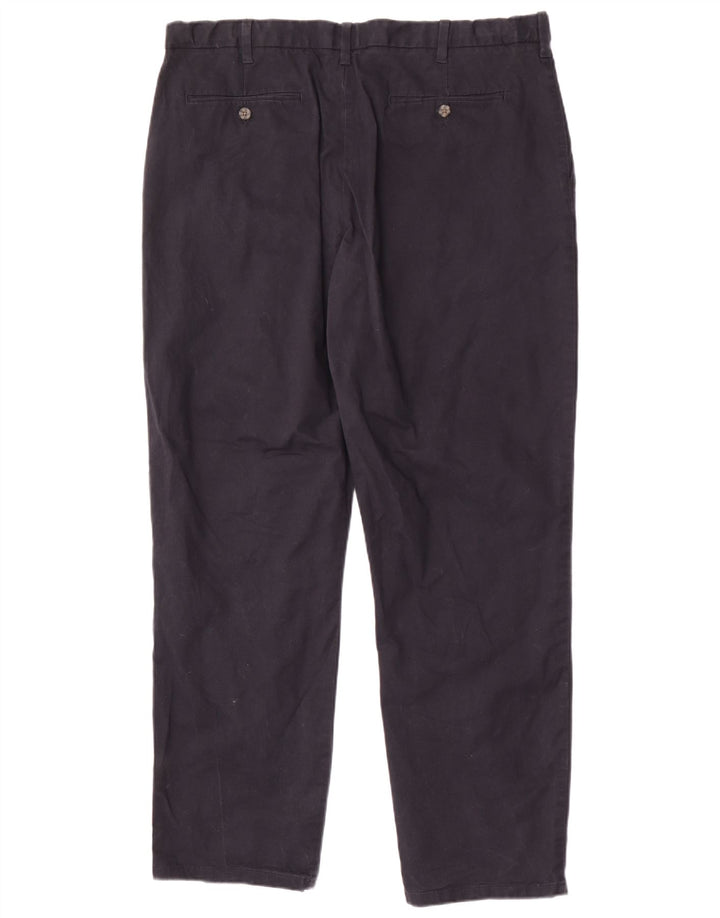 Marks & Spencer Mens Regular Chino Trousers W40 L33 Navy Blue Cotton