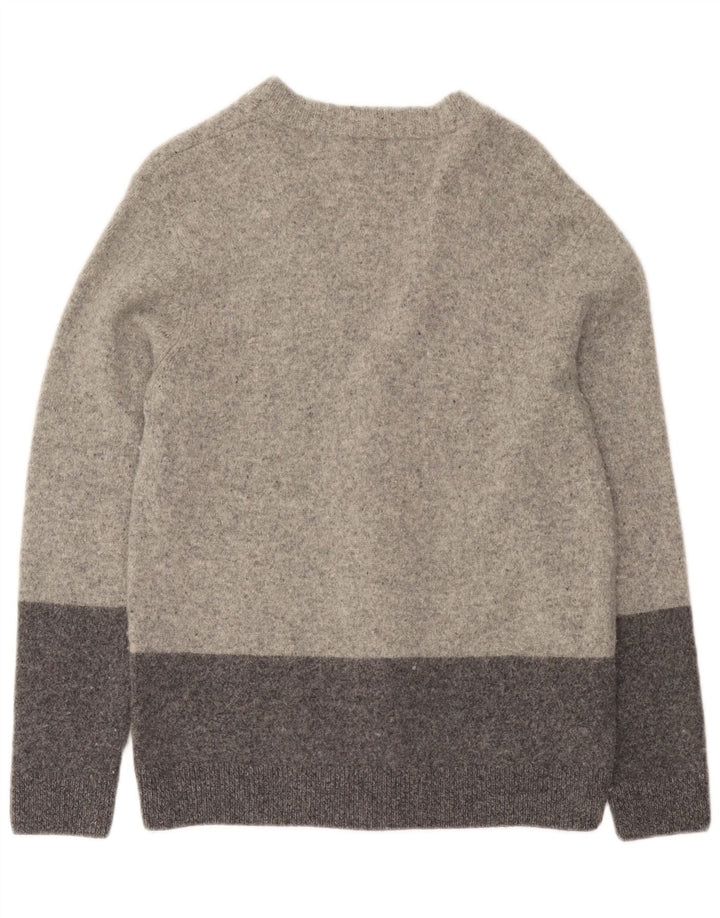 Penguin Mens Cardigan Sweater Large Grey Colourblock Lambswool