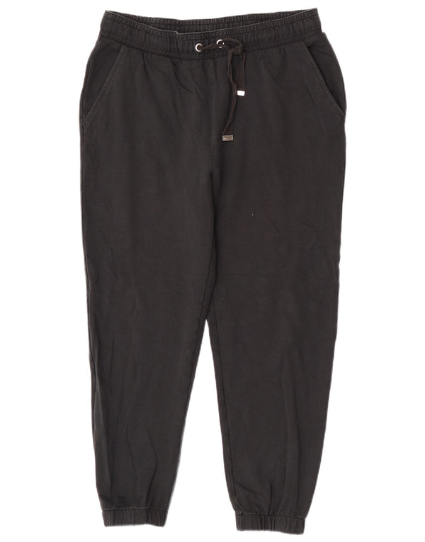 Marks & Spencer Womens Tracksuit Trousers Joggers UK 14 Large Black Cotton