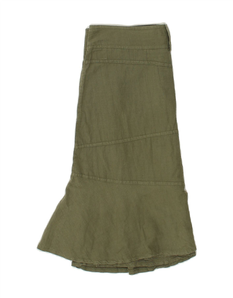 BIZZARRO Womens A-Line Skirt W32 Large Khaki | Vintage Bizzarro | Thrift | Second-Hand Bizzarro | Used Clothing | Messina Hembry 