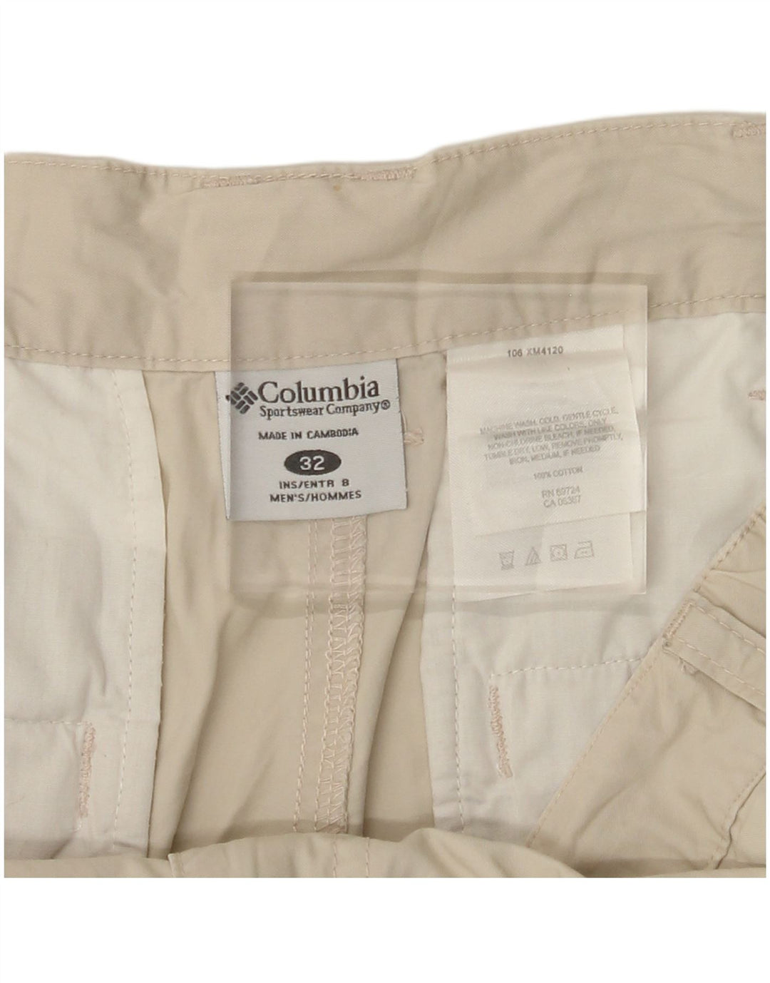 COLUMBIA Mens Cargo Shorts W32 Medium Beige Cotton
