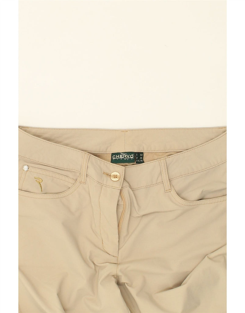 CHERVO Womens Straight Casual Trousers IT 42 Medium W30 L34  Beige | Vintage Chervo | Thrift | Second-Hand Chervo | Used Clothing | Messina Hembry 