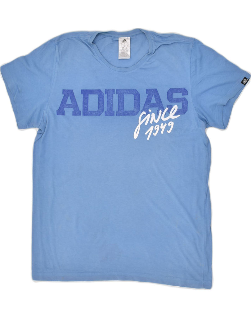 ADIDAS Mens Graphic T-Shirt Top Large Blue Cotton | Vintage Adidas | Thrift | Second-Hand Adidas | Used Clothing | Messina Hembry 