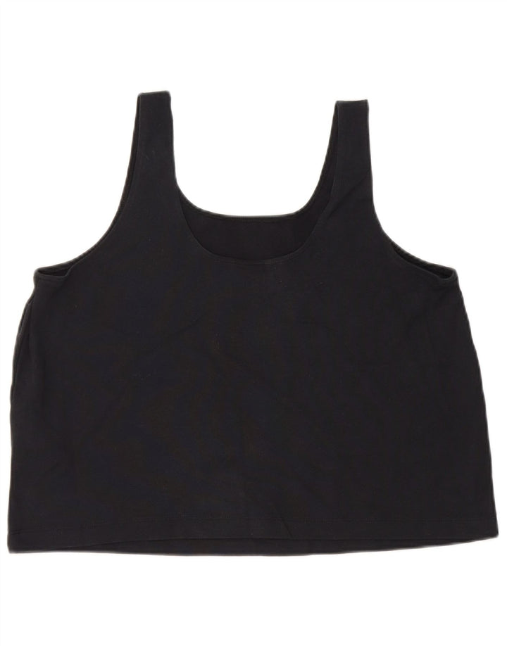 Nike Womens Crop Oversized Vest Top UK 10 Small Black Cotton