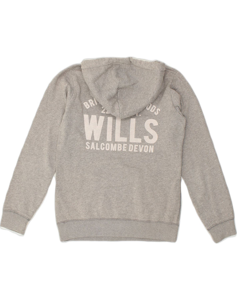 JACK WILLS Womens Graphic Hoodie Jumper UK 10 Small  Grey Cotton | Vintage Jack Wills | Thrift | Second-Hand Jack Wills | Used Clothing | Messina Hembry 