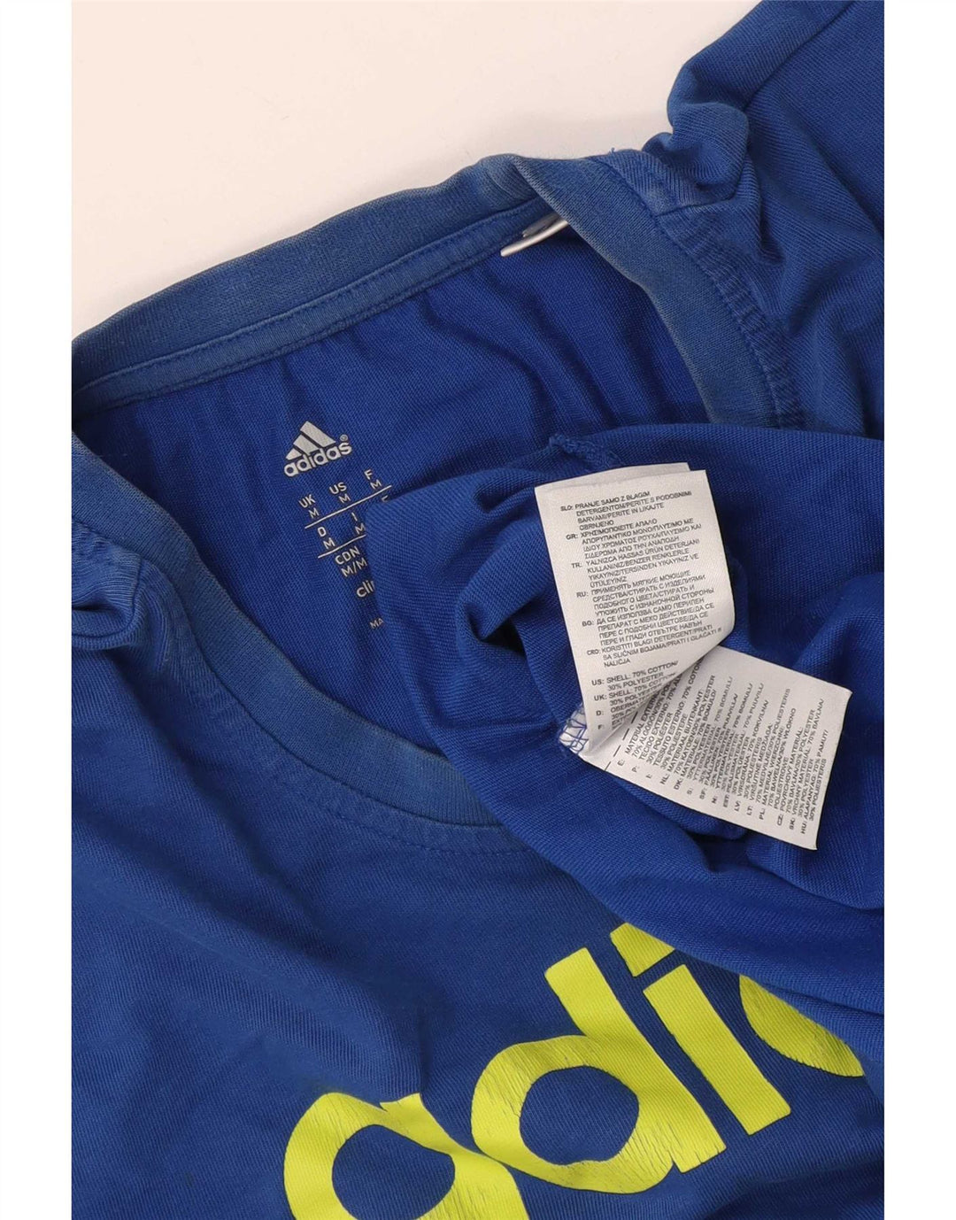 Adidas Mens Climalite Graphic T-Shirt Top Medium Blue Cotton
