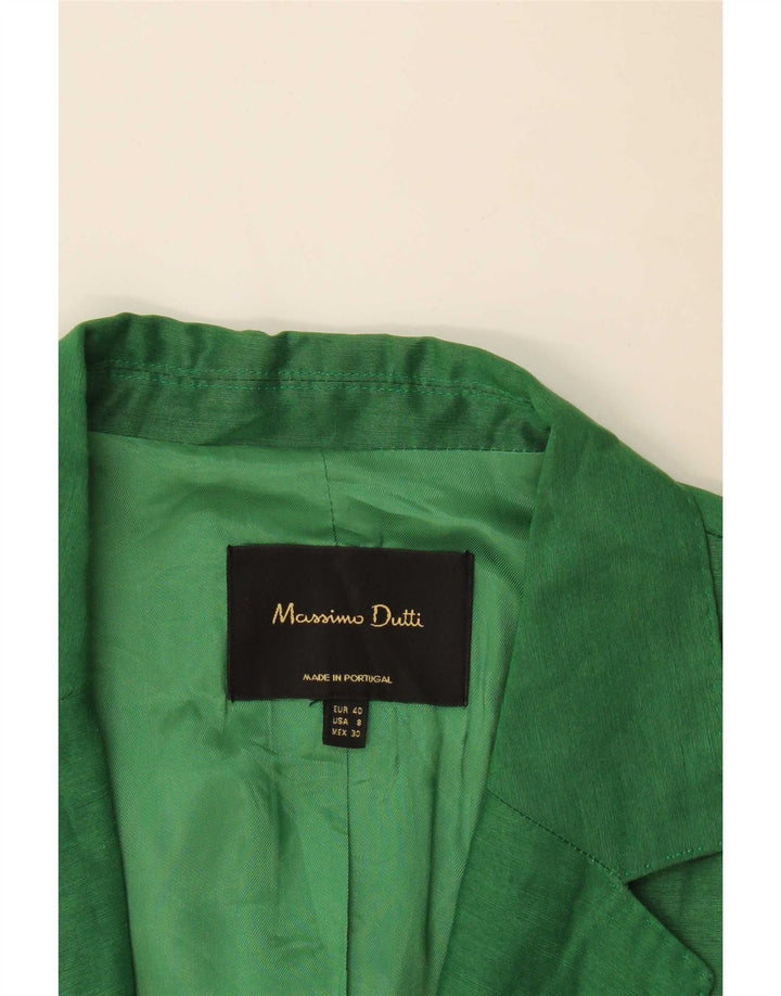 Massimo Dutti Womens Open Blazer Jacket EU 40 Medium Green