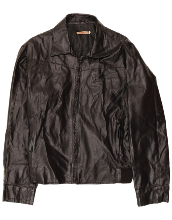 Vintage Mens Leather Jacket UK 42 XL Black Leather