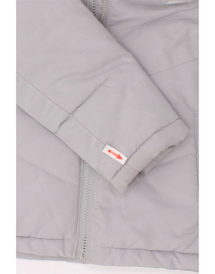 Nike Boys Hooded Padded Jacket 5-6 Years Medium Grey Polyester