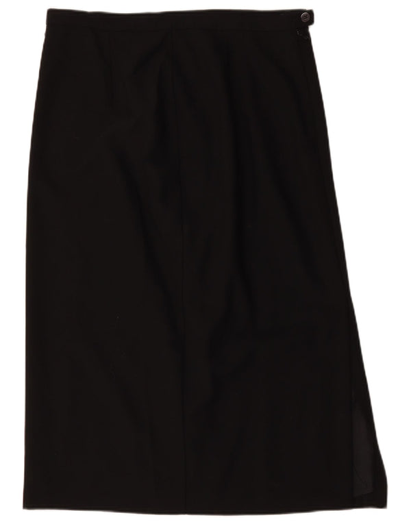 Marks & Spencer Womens Midi Straight Skirt UK 18 XL W32  Black New Wool
